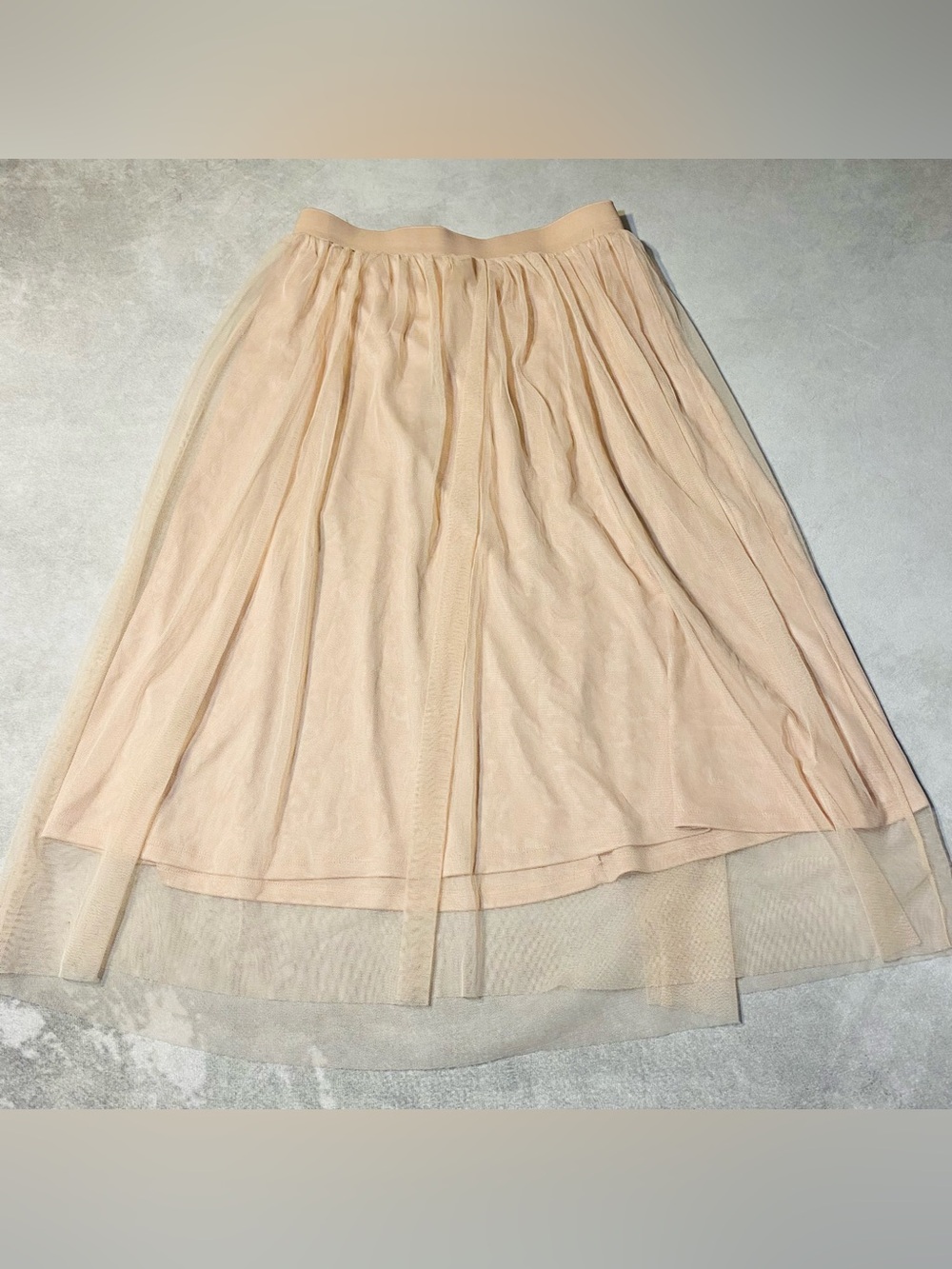 H&M Pink Tulle Midi Skirt Soft Pink Pull-on Elastic Waist Balletcore Women Sz 10